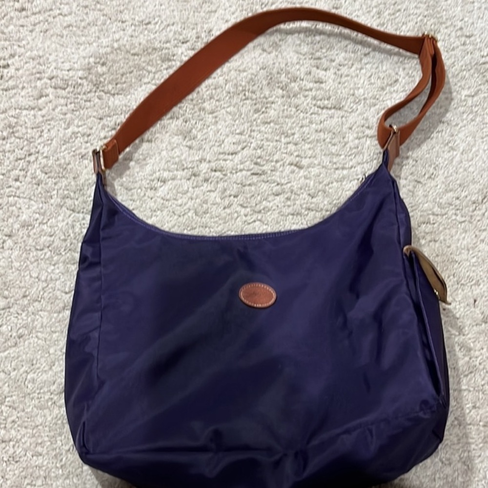 Longchamp Womens Le Pliage Hobo Bag Dark Purple
